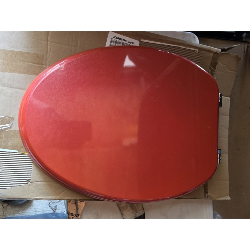 Red Elongated Sparkly Toilet Seat, New In Box, 17 1/8"